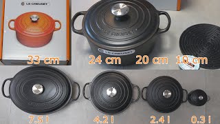 Le Creuset CAST IRON Round Casserole 4 sizes UNBOXING, REVIEW