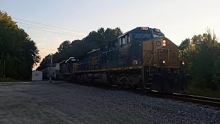 CSXT 7232 Leads M492 Into Charleston SC At Sanders Road With Shave and a Haircut Horn Salute