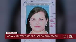 Woman arrested after chase on Palm Beach