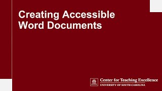 Creating Accessible Word Documents