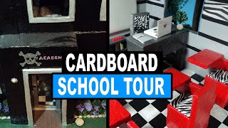 Big Cardboard and Paper Mache School House Tour Skull Academy