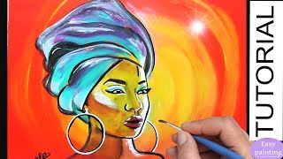How to paint AFRICAN Woman. AFRICA PORTRAIT Painting Tutorial Step by Step
