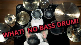 WHAT, NO BASS DRUM!  Pete Lockett plays \