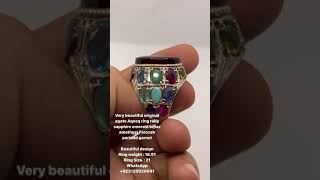 Very beautiful original agate Aqeeq ring ruby sapphire emerald topaz amethyst Farozah paridod garnet