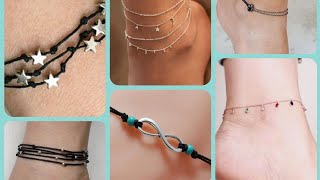 new fancy anklets||anklets designs simple😍black thread anclate stylish for girls//