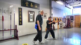 Wing Chun Footwork training - Stepping and closing distance with kickers