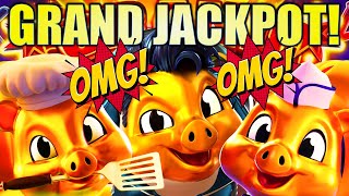 ★GRAND JACKPOT!★ OMG I WON IT!!! RAKIN BACON TRIPLE OINK (SODA FOUNTAIN FORTUNES) Slot Machine (AGS)