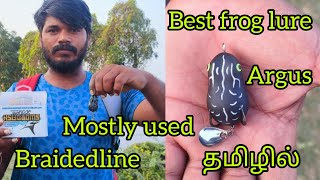 best braidedline \u0026 best frog review in tamil|fishing rod reel setup|big fish catching tamil #fishing