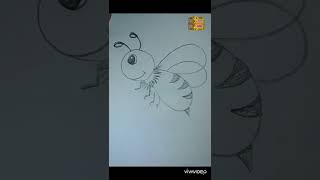 Honey Bee Baby Drawing with pencil |AJ Arts|How to make Madhu Makhi #shorts #madhumakhi #honey #baby