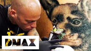 Ami James Tattoos A Meaningful Dog Portrait | Miami Ink