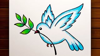 How to Draw Dove || Pigeon Drawing || Peace Dove Drawing || Pigeon Drawing Step by Step.
