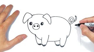 Cómo dibujar un Cerdo Paso a Paso | Dibujar Animales de la Granja