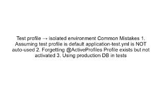 Spring Boot Test Profile Explained | Default Profile in Integration Tests