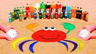 EXPERIMENT : How to make Colorful CRAB from Orbeez & Different Big Cola VS MENTOS & Popular Sodas