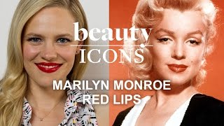 How to Get Marilyn Monroe’s Red Lip Look-Celebrity Makeup Tutorial-Style.com’s Beauty Icons