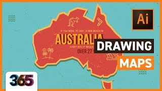 Drawing Maps in Illustrator CC | tips \u0026 time-lapse  #26/365 Days of Creativity