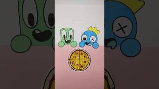 Rainbow Friends Blue x Green Pizza Mukbang 먹방 Stop-Motion Animation #shorts #youtubeshorts
