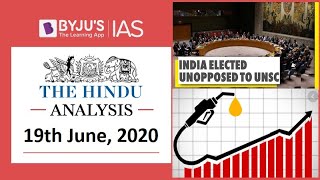 'The Hindu' Analysis for 19th June, 2020. (Current Affairs for UPSC/IAS)