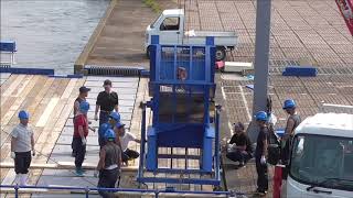 道の駅　サーモンパーク千歳　インディアン水車設置　北海道　千歳市　Salmon Park Chitose Indian waterwheel installation Hokkaido Chitose