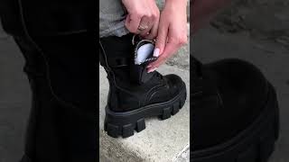 Ботинки женские Prada boot poked black premium