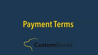 How to Create Payment Terms in CustomBooks