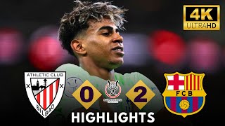 Athletic Bilbao vs Barcelona 0-2 HIGHLIGHTS | Lamine Yamal Goal | Supercopa de Espana 2025