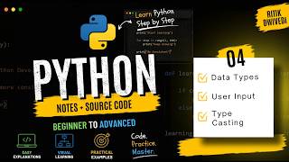 Python Tutorial for Beginners #4 | Learn Data Types & Input Today