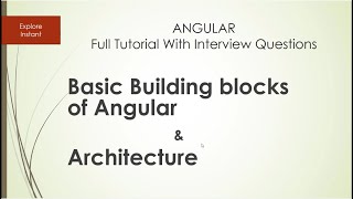 Angular P3 - Basic building blocks of angular and architecture