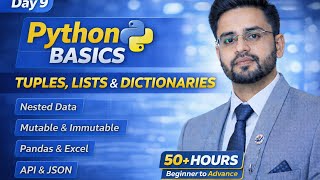 Python Complete Tutorial for Data Analysts 2026 | Day 9 | Tuples, Lists, and Dictionaries | FREE