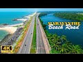 Maravanthe Beach Road | 4K Drone View | Udupi | Highway Cross Between Sea And River