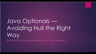 Java Optionals — Avoiding Null the Right Way