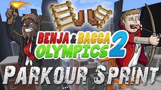 Salty Crackers Challenge Benja & Bacca Olympics 2: FLASH PARKOUR - Game 9! (Minecraft)