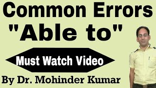 Common Errors| Common Error Able to| common Errors of Able to| Common Errors in English|