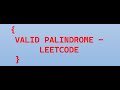 Valid Palindrome | LeetCode | Easy Java Solution