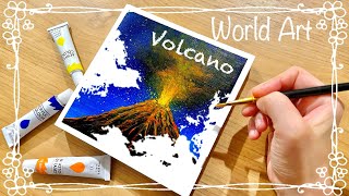 How To Paint / Volcano / Acrylic Painting for Beginners #79 / Easy Painting Tutorial / Landscape