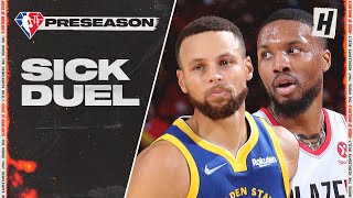 Stephen Curry vs Damian Lillard SICK DUEL Highlights - Warriors vs Blazers | 2021 NBA Preseason