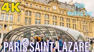 Paris saint lazare ,walking tour around boulevard Haussmann |  Paris 4K 2021  | A Walk In Paris