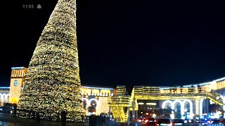 Driving through the streets of New Year Yerevan 🇦🇲 Ամանորյա Երևանի փողոցներով 🇦🇲 Новогодний Ереван