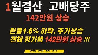 1월 결산 배당주 산뜻 상승 142만원 상승 1년수익 41% 배당포함 미국배당주  /어머니 계좌공개 / 미주백(미국주식으로 100억) #GPIQ #GPIX