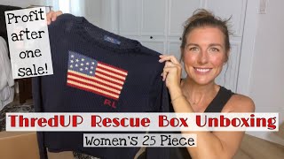 Y'all This Box Was Amazing!  ThredUP Women's 25 Piece Clothing Rescue Box Unboxing to Resell on eBay