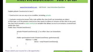 Explain private constructor in java java interview question interviewdot