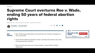 [워치맨 타임즈] Roe v. Wade 재판 뒤집어졌다!!! 낙태 권리 미 연방 법에서 제거!!!!