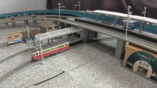 Hoscale 高架島式ホームと立体交差＋ちょっと勾配＋架線柱 103系 琴電 【GoPro】 part 16   001