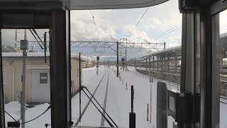 JR西日本　新快速・播州赤穂行　米原駅ー草津駅　前面展望　2020/12/31（4K UHD 60fps）