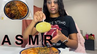 Egusi and Pepper Soup w| Fufu Mukbang ASMR sounds