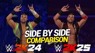 WWE 2K24 vs WWE 2K25: LA Knight Entrance Comparison!