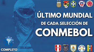 Ultimo MUNDIAL de cada seleccion de CONMEBOL (COMPLETO)