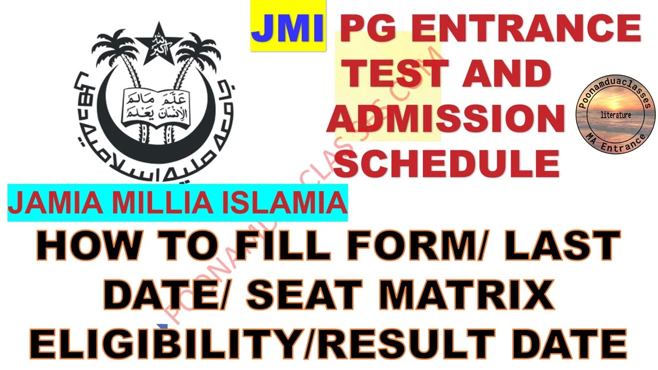 JMI Exam Form 2023 PG Admission Last Date Eligibility Result SEAT ...