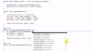 Learning Java: Part 20: Using a MouseMotionListener