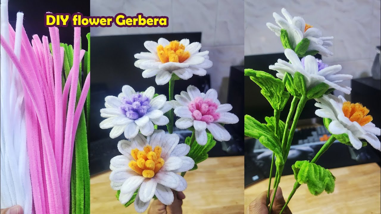 Diy Gerbera How To Make Flower With Pipe Cleaner Handmade Gift